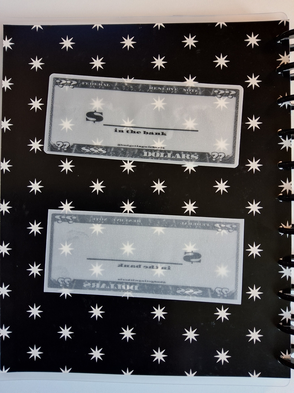 In the Bank A6 cash stuffing vellum place holders - budgetingbychris